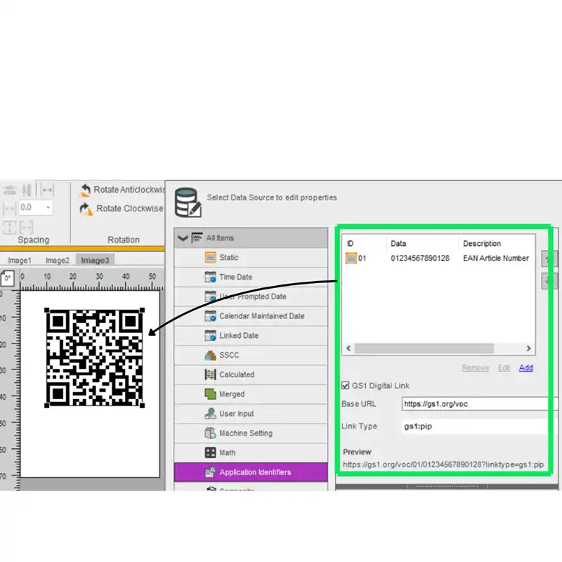 CoLOS 2D Code GS1 Barcode 1